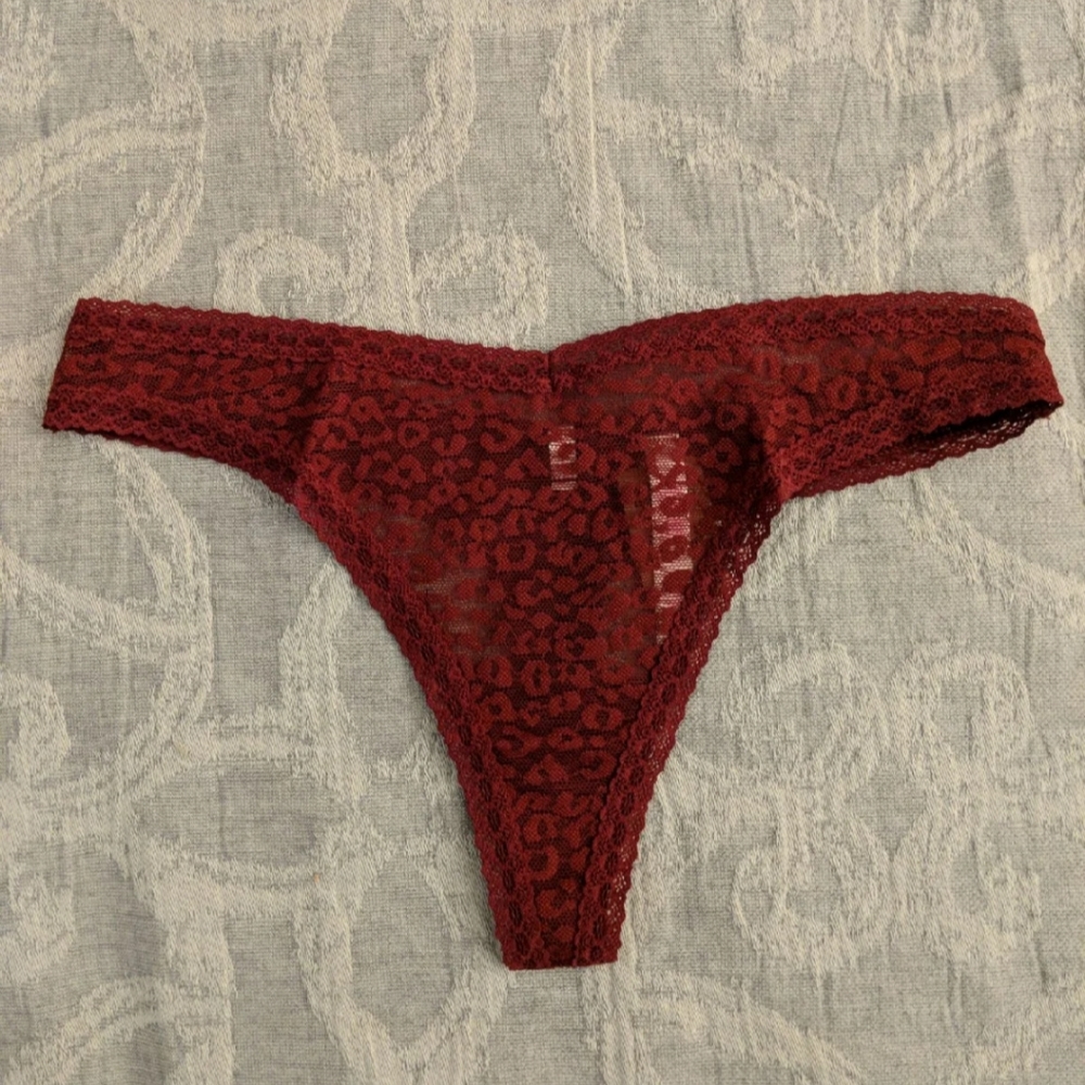 PINK V Front Lace Thongs